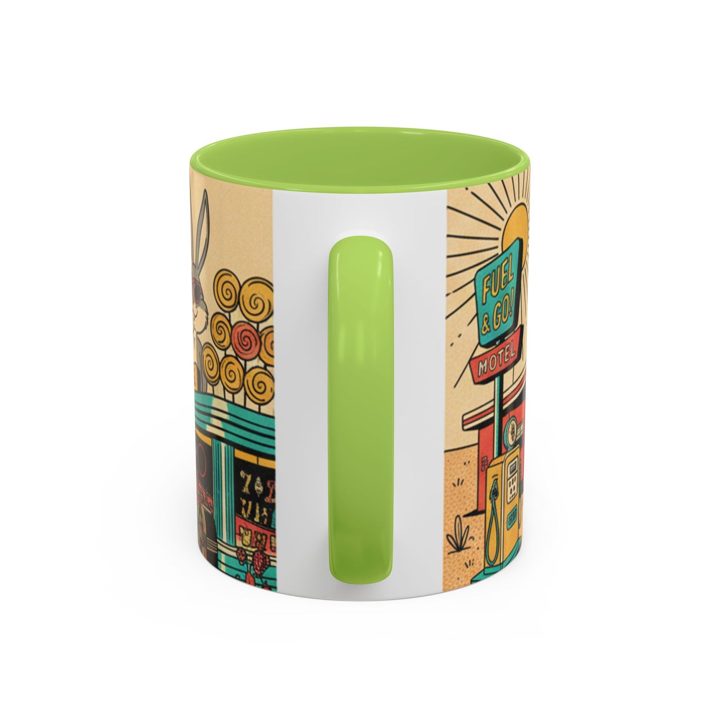 Route 66 Seligman Retro Pop Art Coffee Mug — Vintage Desert Roadside Design (11/15oz)