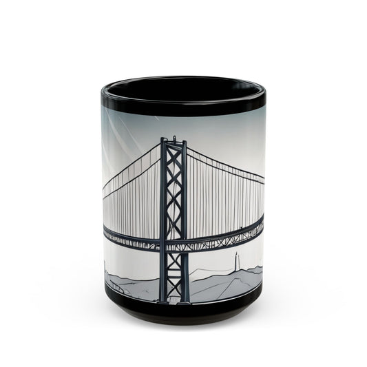Stylish Bridge Mug | Modern Coffee Cup, Gift for Tea Lovers, Unique Home Decor, Office Mug, Art Print Drinkware