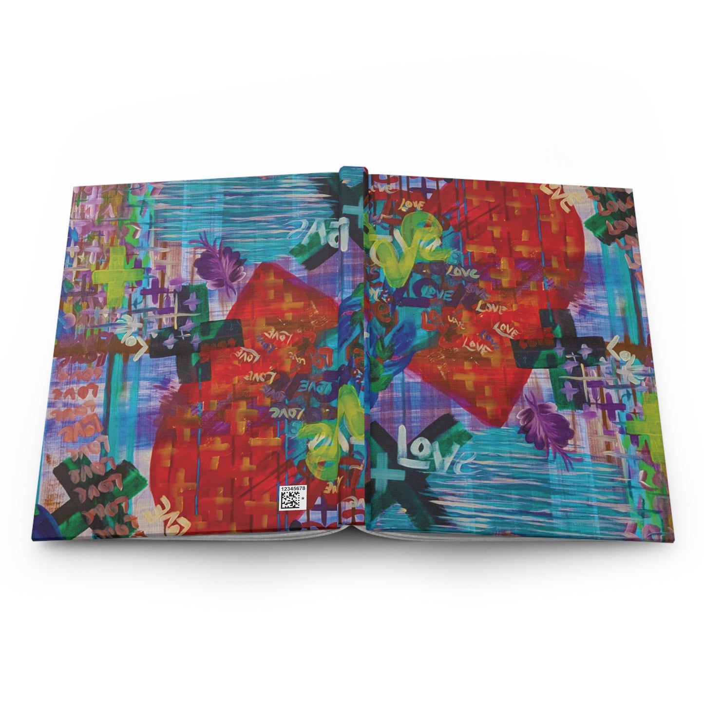 Abstract Love Graffiti Hardcover Journal — Colorful Mixed‑Media Art Notebook
