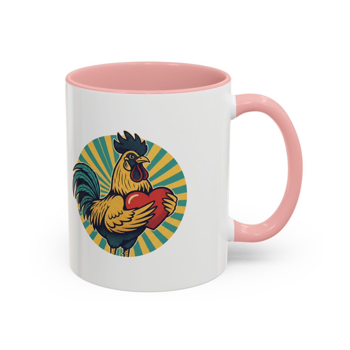 Rooster That Holds My Heart Coffee Mug — Retro Adult Humor (11/15oz)