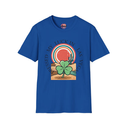 Las Vegas Shamrock T-Shirt — Blessed My Luck In Las Vegas Retro Graphic Tee