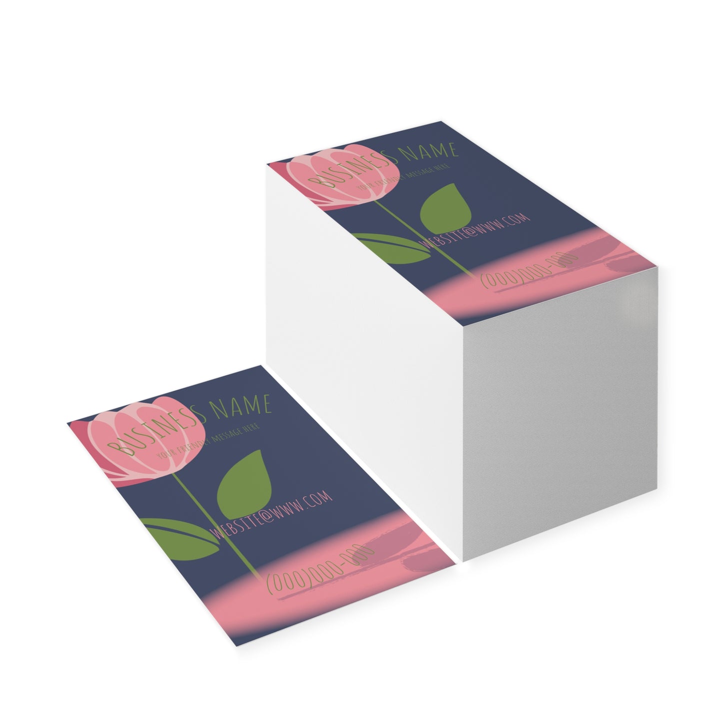 Floral Boutique Business Cards — Pink Tulip Design for Florists & Small Shops