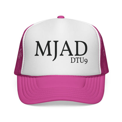 MJAD DTU9 Trucker Cap — Vintage Script Retro Mesh Baseball Hat