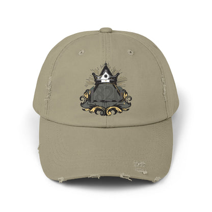 "1820" Distressed Baseball Cap with Gothic Crest Design