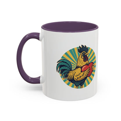Rooster That Holds My Heart Coffee Mug — Retro Adult Humor (11/15oz)