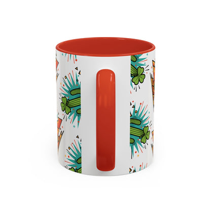 Arizona Shamrock Cactus Mug — Retro Pop Art St. Patrick’s Day Coffee Cup (11/15oz)