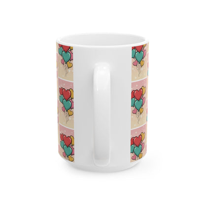 Valentine Heart Balloon Ceramic Mug — 11oz & 15oz
