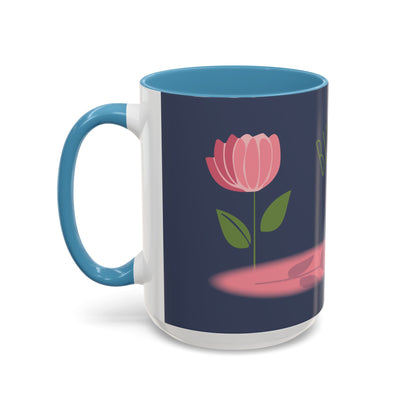 Custom Business Coffee Mug — Personalized Floral Accent Mug with Website & Contact