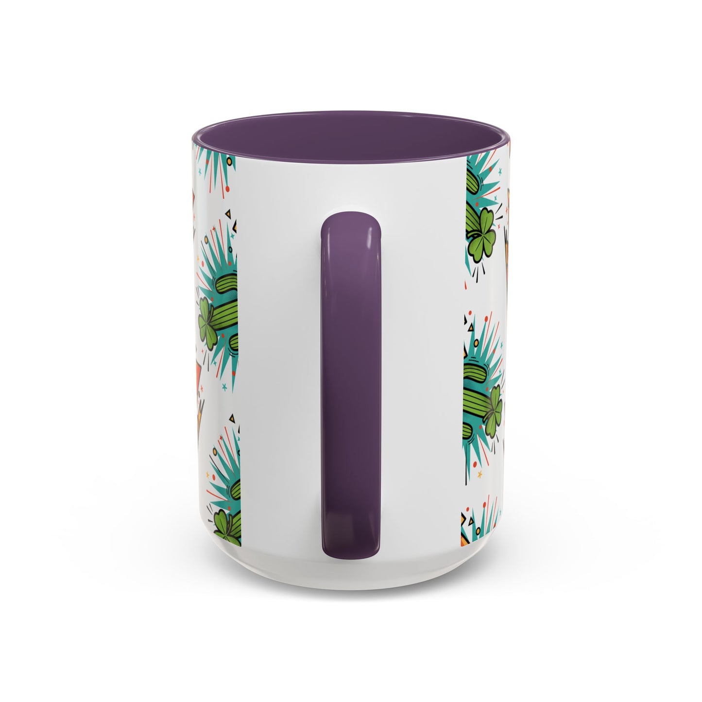 Arizona Shamrock Cactus Mug — Retro Pop Art St. Patrick’s Day Coffee Cup (11/15oz)
