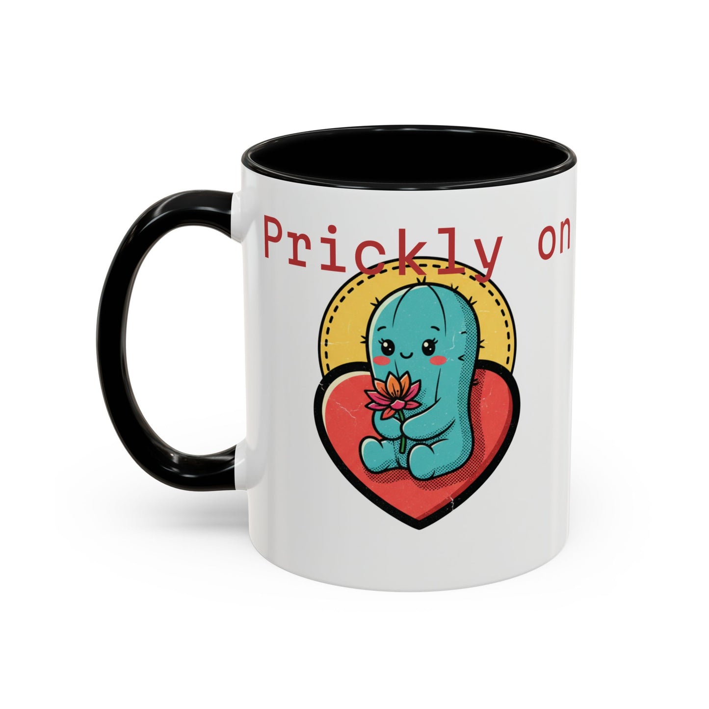 Prickly on the Outside, Soft for You Accent Coffee Mug — Cute Cactus Ceramic Mug (11/15 oz)