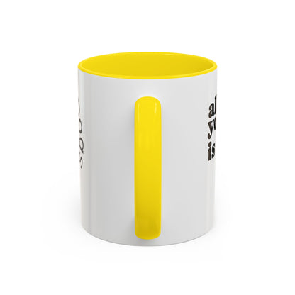 Valentine Dogs Tug-of-Love Mug — Playful Pop-Art Heart Balloons
