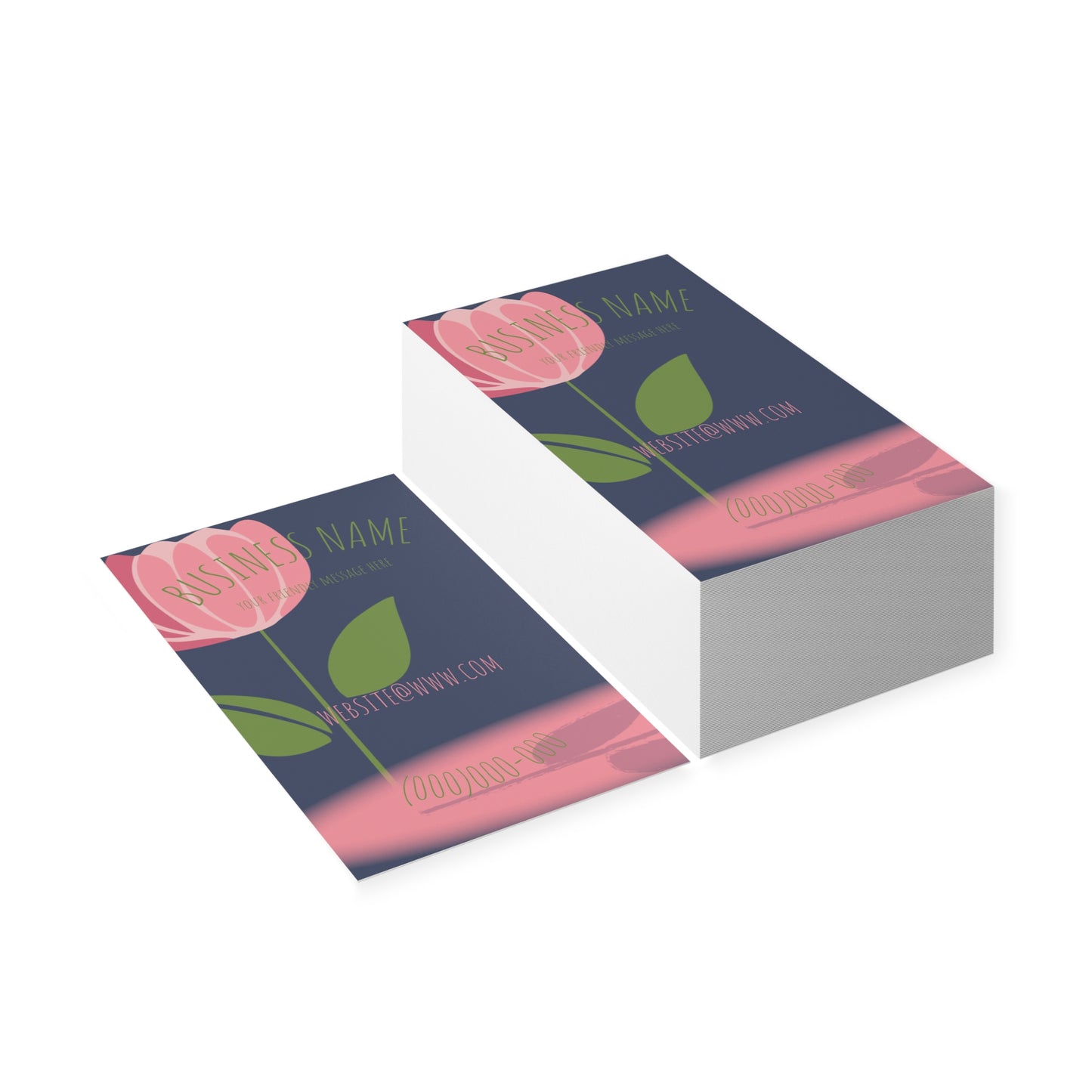 Floral Boutique Business Cards — Pink Tulip Design for Florists & Small Shops