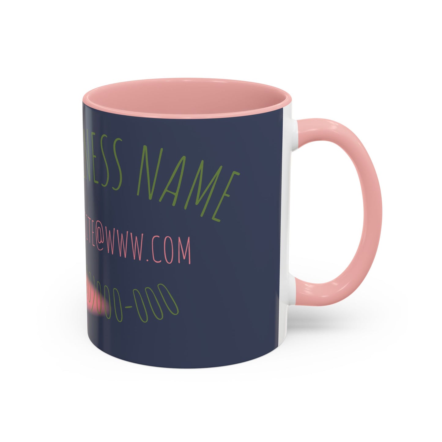Custom Business Coffee Mug — Personalized Floral Accent Mug with Website & Contact