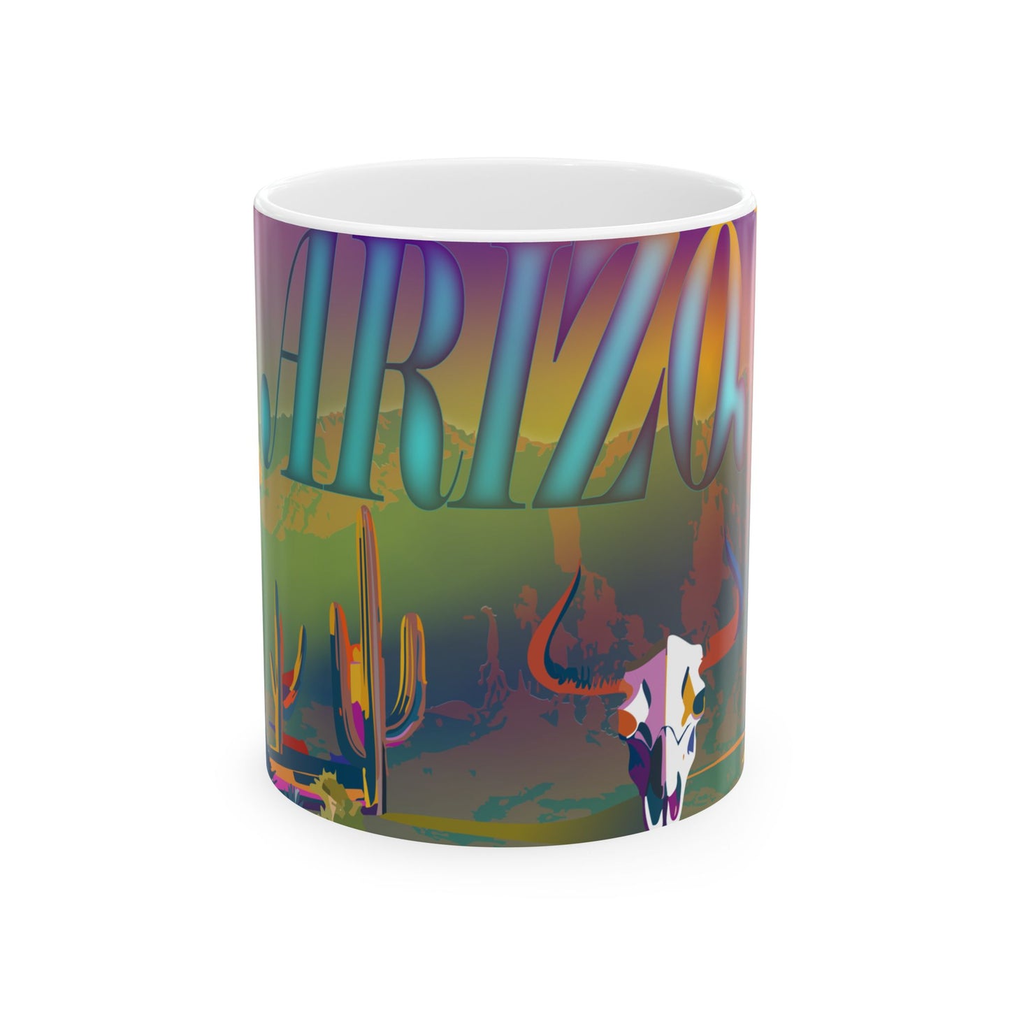 Vibrant Arizona Ceramic Mug | Unique Gift, Home Décor, Coffee Lover's Cup, Southwestern Art, Travel Souvenir