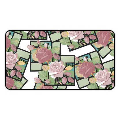 Floral Desk Mat - Eco-Friendly Workspace Decor, Office Gift for Her, Home Office Accessories, Desk Protector, Rose Pattern