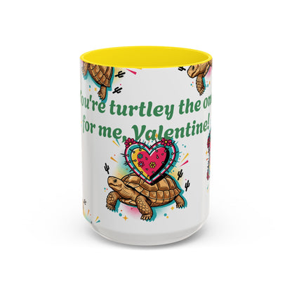 Turtle Valentine Coffee Mug — "You're turtley the one for me" Accent Mug