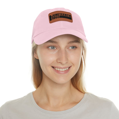Special Edition Juneteenth Hat with Leather Patch, Summer Accessory, Unisex Cap, Celebration Hat, Gift for Dad, Black History Month