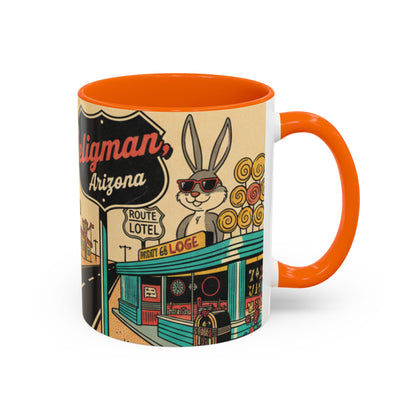 Route 66 Seligman Retro Pop Art Coffee Mug — Vintage Desert Roadside Design (11/15oz)
