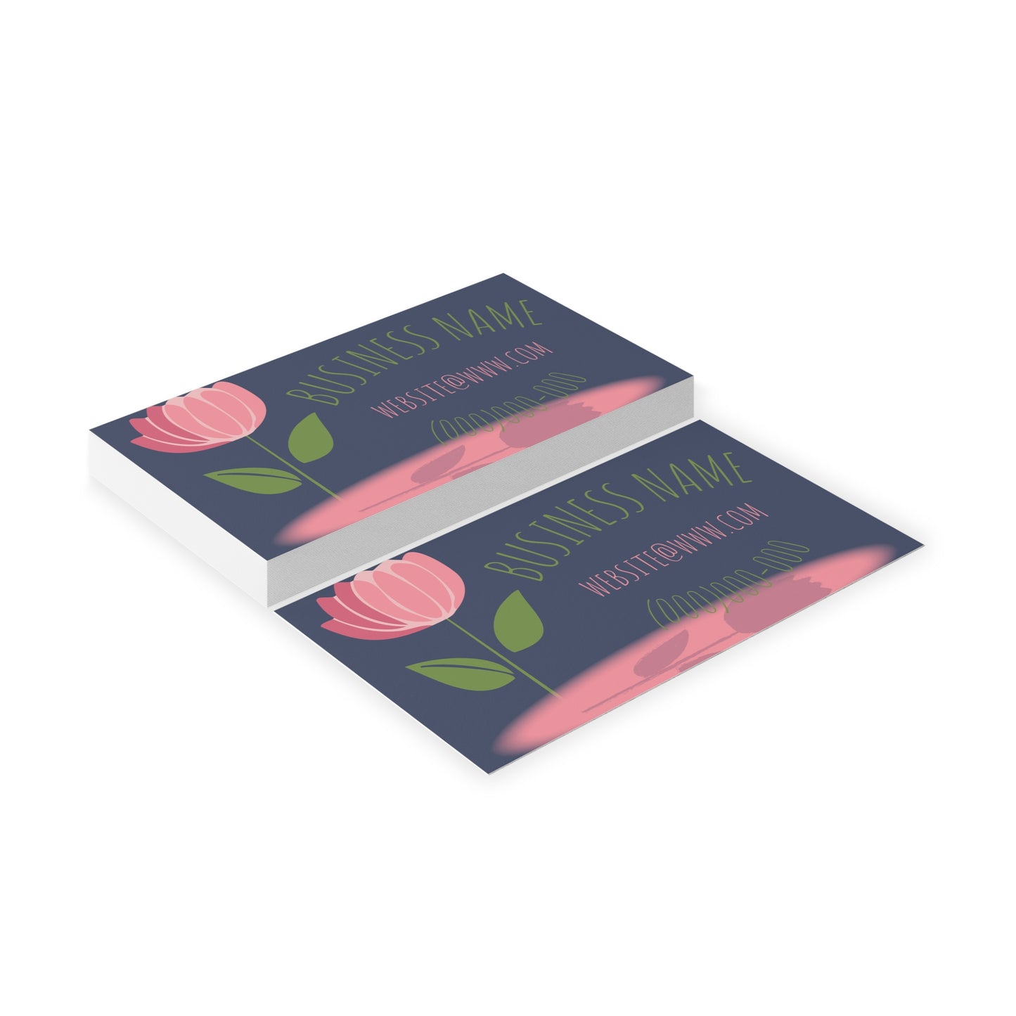 Floral Boutique Business Cards — Pink Tulip Design for Florists & Small Shops