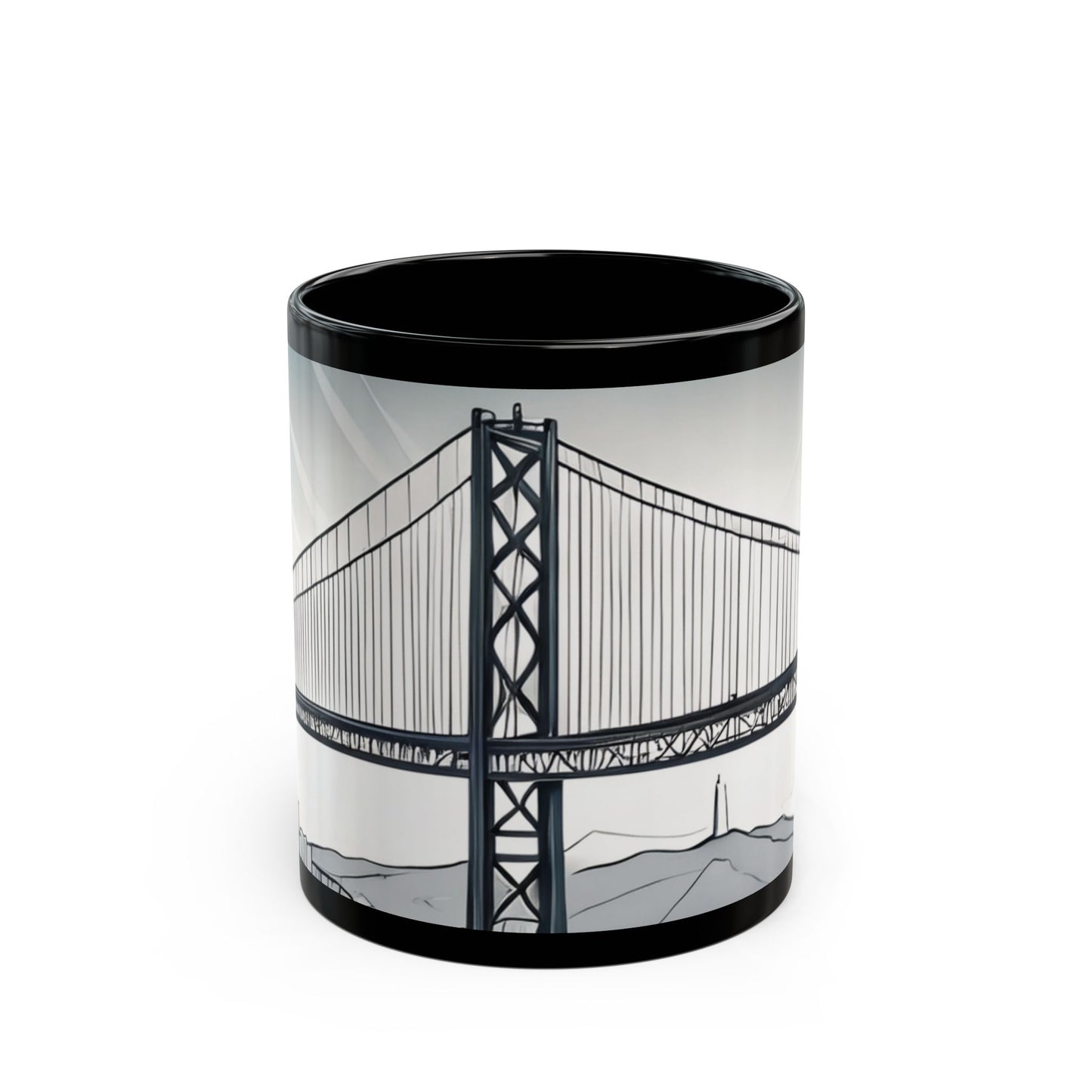 Stylish Bridge Mug | Modern Coffee Cup, Gift for Tea Lovers, Unique Home Decor, Office Mug, Art Print Drinkware