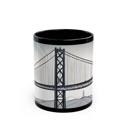 Stylish Bridge Mug | Modern Coffee Cup, Gift for Tea Lovers, Unique Home Decor, Office Mug, Art Print Drinkware