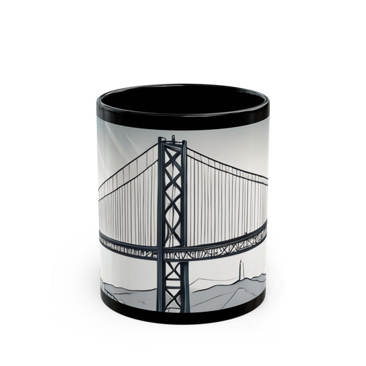 Stylish Bridge Mug | Modern Coffee Cup, Gift for Tea Lovers, Unique Home Decor, Office Mug, Art Print Drinkware