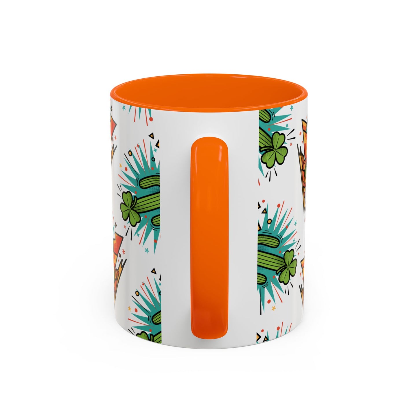 Arizona Shamrock Cactus Mug — Retro Pop Art St. Patrick’s Day Coffee Cup (11/15oz)