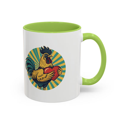 Rooster That Holds My Heart Coffee Mug — Retro Adult Humor (11/15oz)