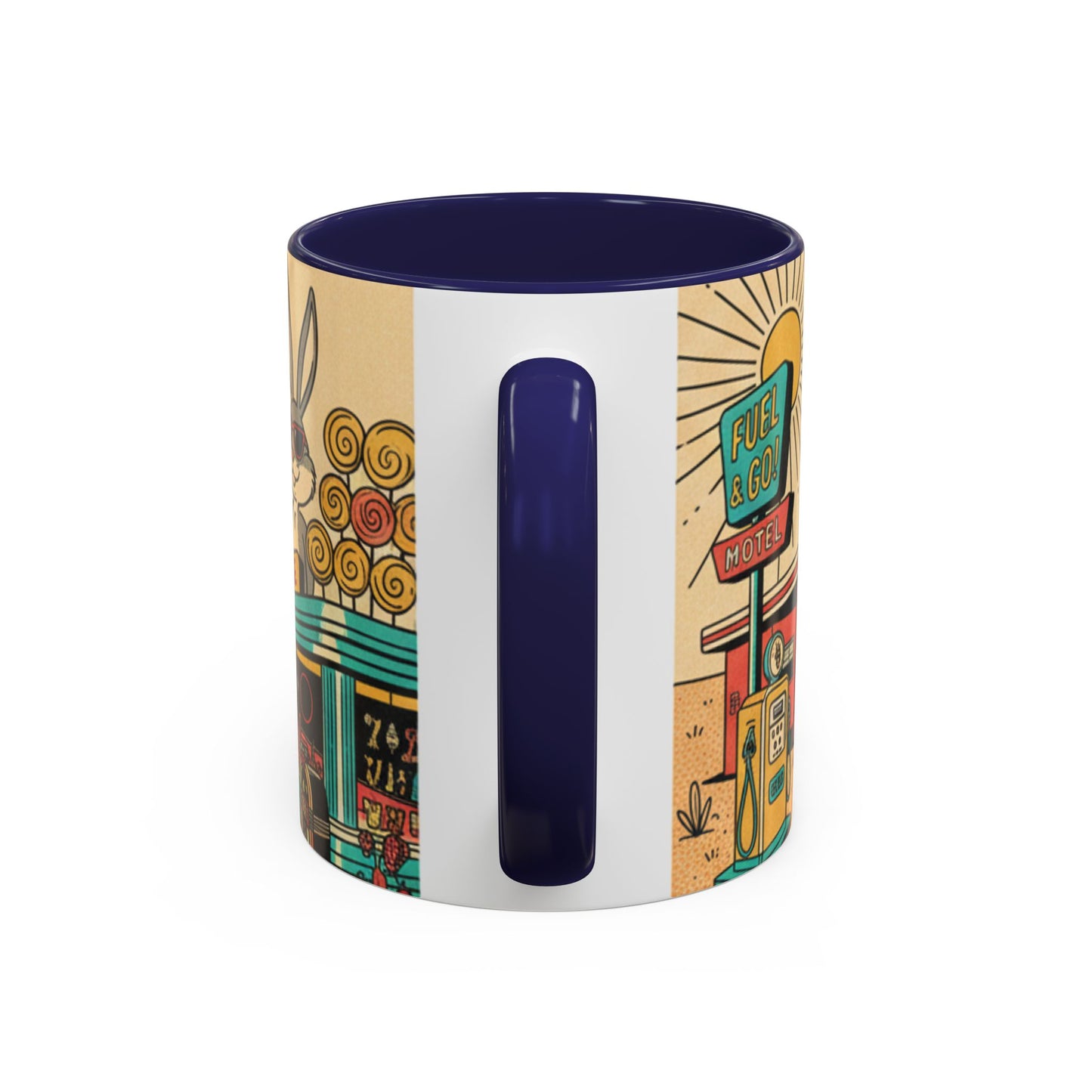 Route 66 Seligman Retro Pop Art Coffee Mug — Vintage Desert Roadside Design (11/15oz)