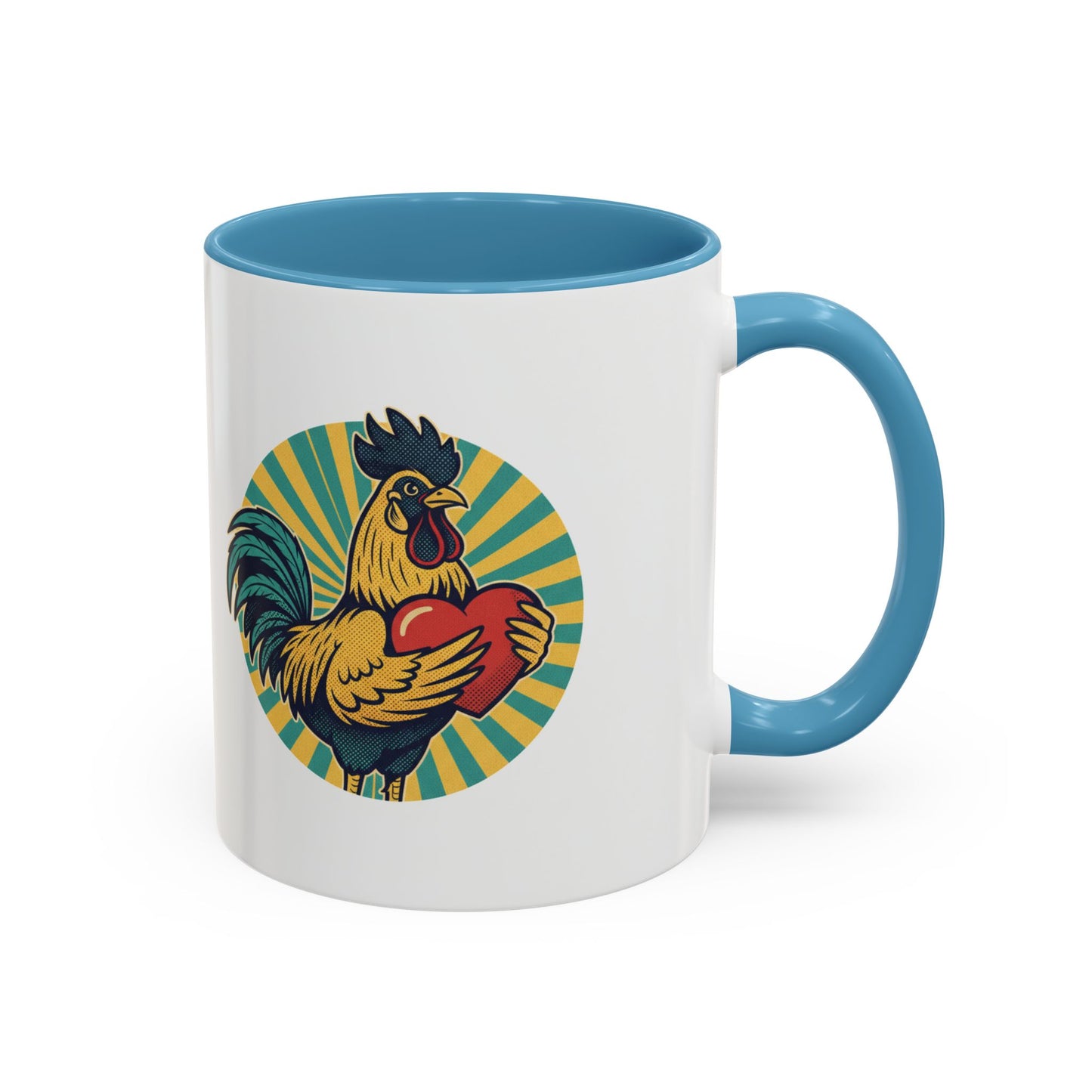 Rooster That Holds My Heart Coffee Mug — Retro Adult Humor (11/15oz)