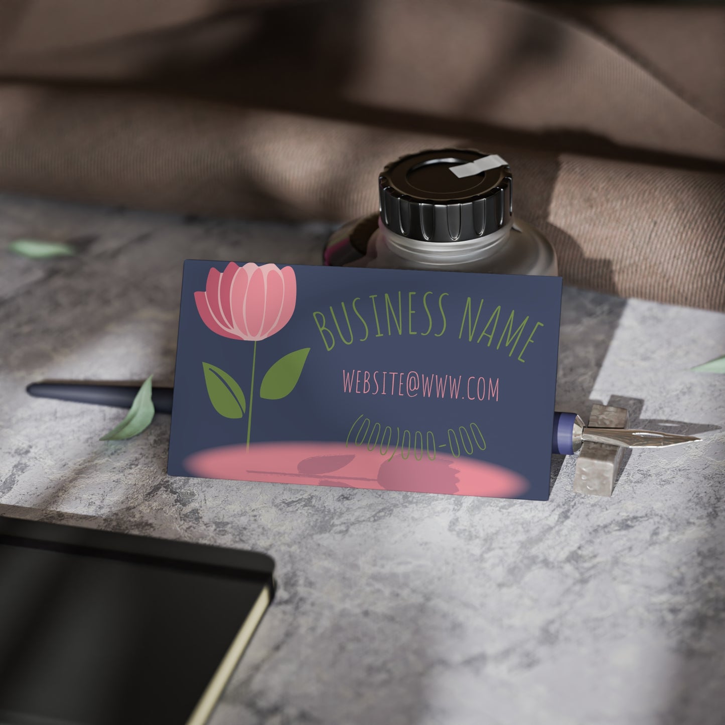 Floral Boutique Business Cards — Pink Tulip Design for Florists & Small Shops