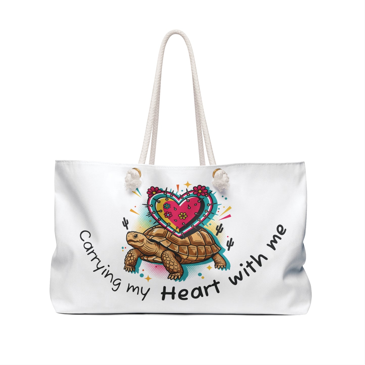 Weekender Bag — "Carrying My Heart With Me" Turtle Travel Tote