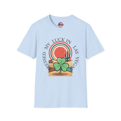 Las Vegas Shamrock T-Shirt — Blessed My Luck In Las Vegas Retro Graphic Tee
