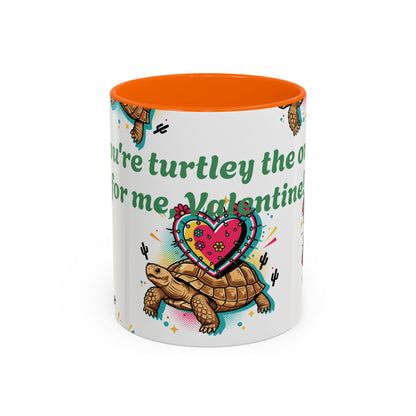 Turtle Valentine Coffee Mug — "You're turtley the one for me" Accent Mug