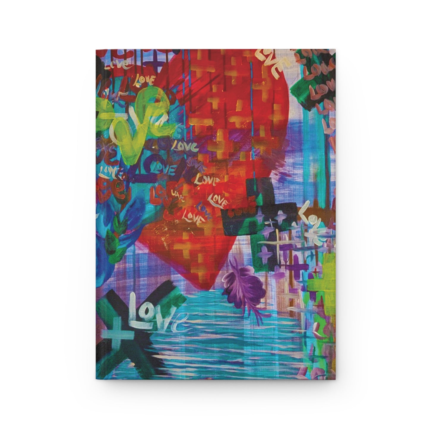 Abstract Love Graffiti Hardcover Journal — Colorful Mixed‑Media Art Notebook