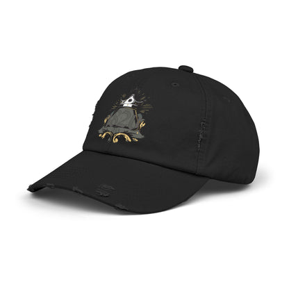 "1820" Distressed Baseball Cap with Gothic Crest Design
