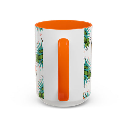 Arizona Shamrock Cactus Mug — Retro Pop Art St. Patrick’s Day Coffee Cup (11/15oz)