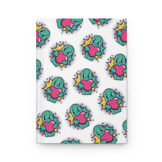 Cactus Heart Hardcover Journal — Cute Kawaii Succulent Notebook for Notes & Gifts
