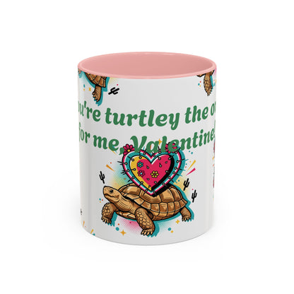 Turtle Valentine Coffee Mug — "You're turtley the one for me" Accent Mug
