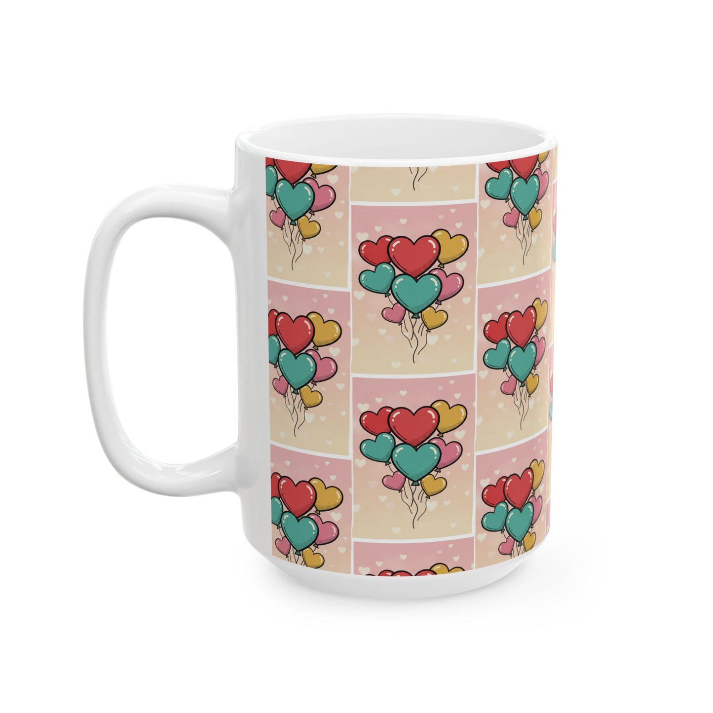 Valentine Heart Balloon Ceramic Mug — 11oz & 15oz