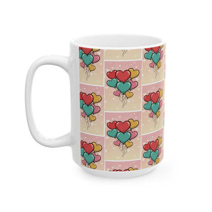 Valentine Heart Balloon Ceramic Mug — 11oz & 15oz