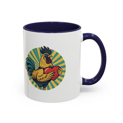 Rooster That Holds My Heart Coffee Mug — Retro Adult Humor (11/15oz)