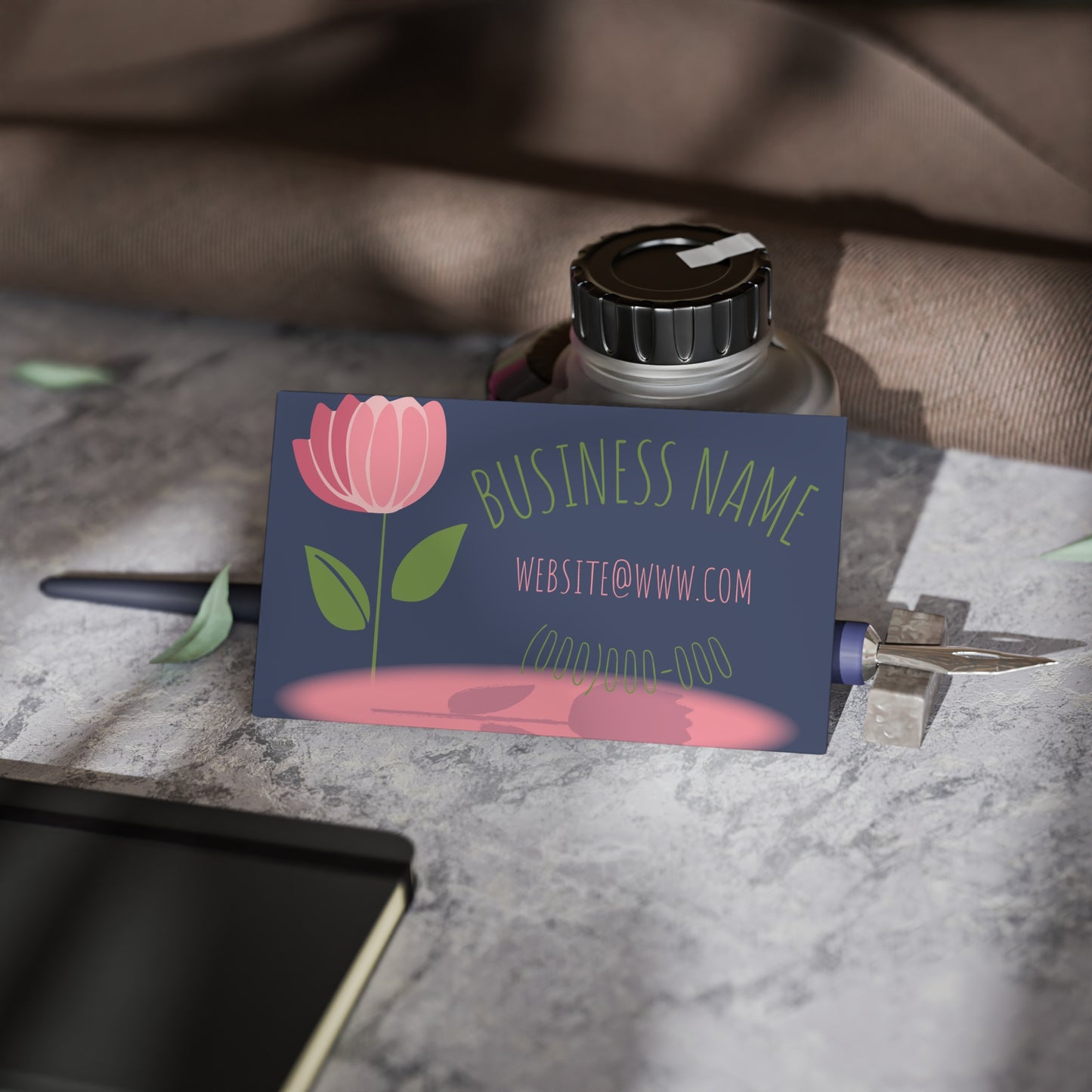 Floral Boutique Business Cards — Pink Tulip Design for Florists & Small Shops