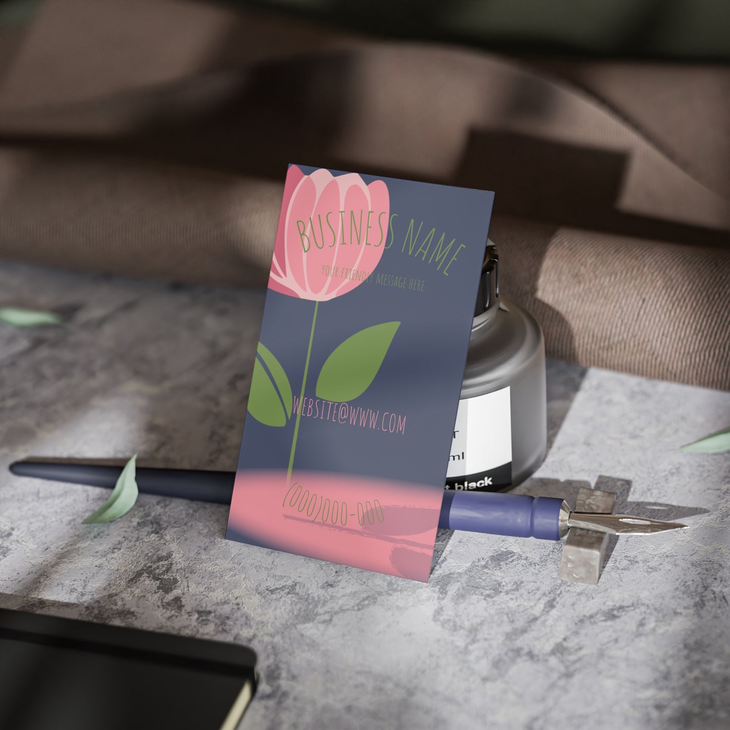 Floral Boutique Business Cards — Pink Tulip Design for Florists & Small Shops