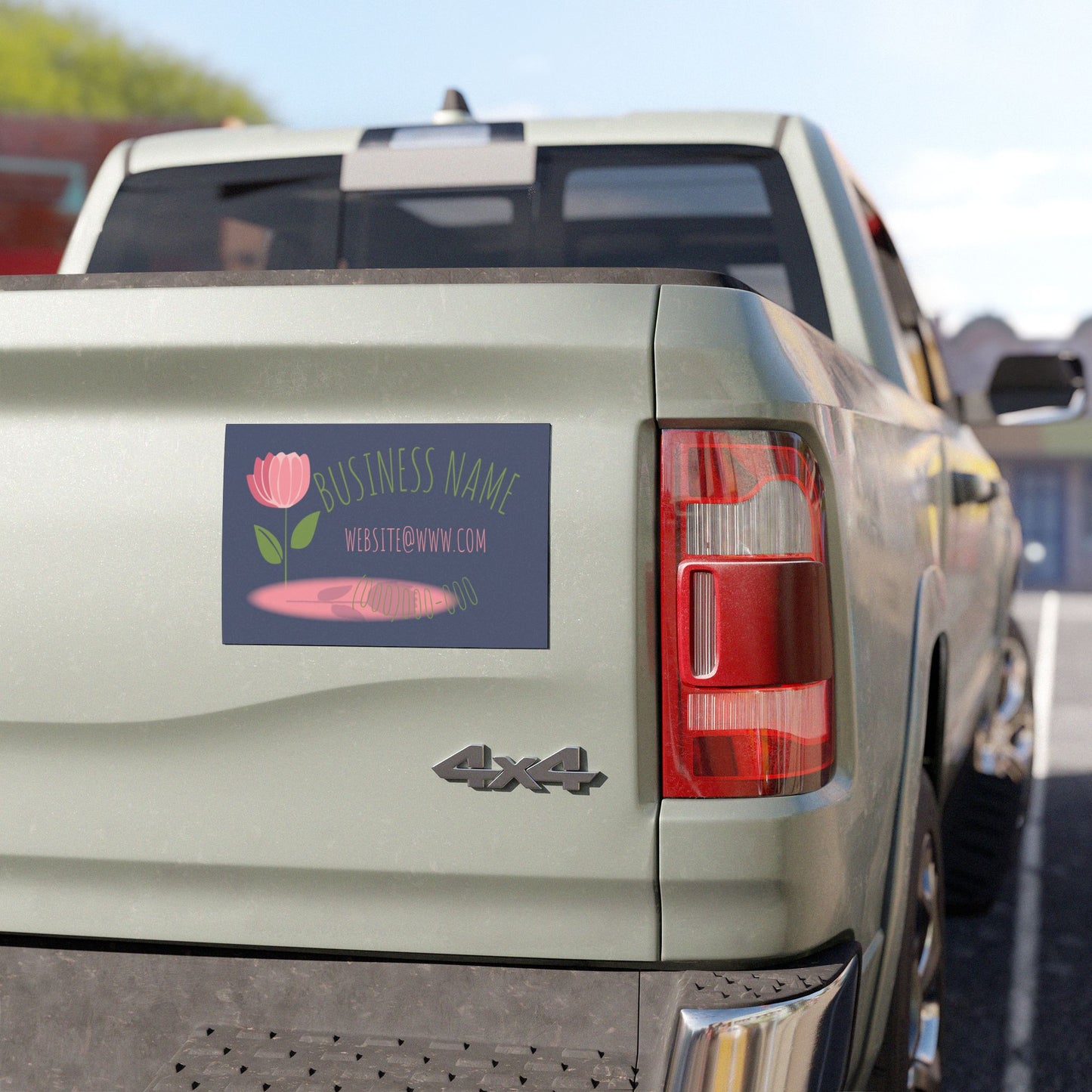 Floral Business Car Magnet — Customizable Logo, Contact & Website