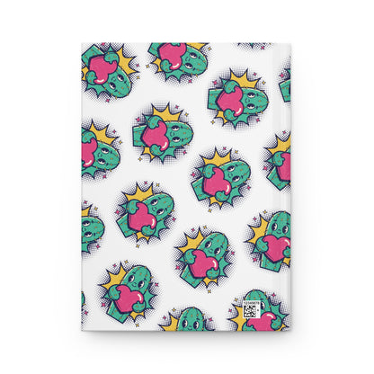 Cactus Heart Hardcover Journal — Cute Kawaii Succulent Notebook for Notes & Gifts