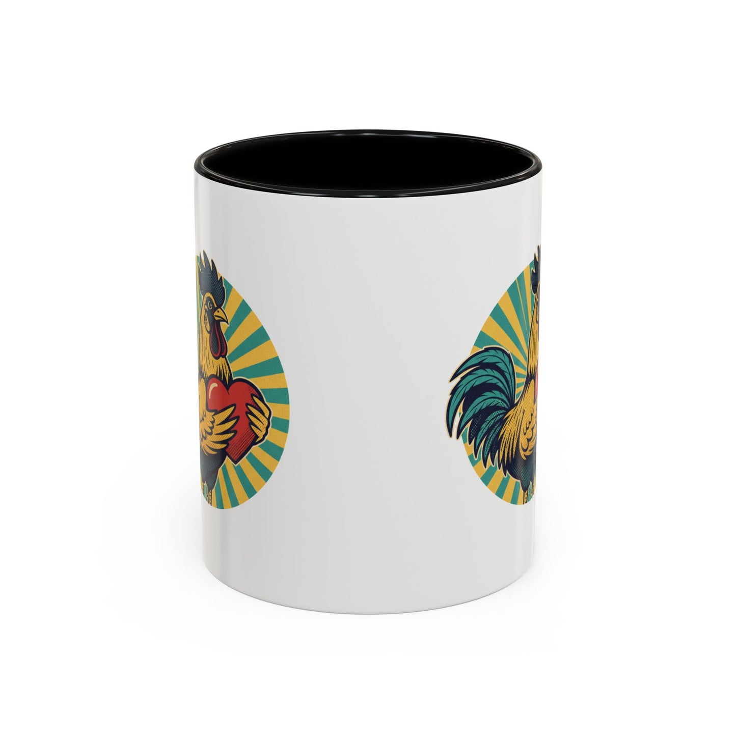 Rooster That Holds My Heart Coffee Mug — Retro Adult Humor (11/15oz)