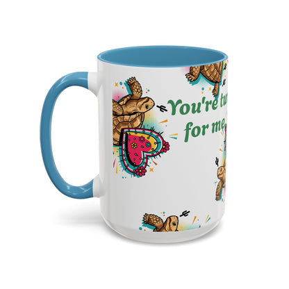 Turtle Valentine Coffee Mug — "You're turtley the one for me" Accent Mug