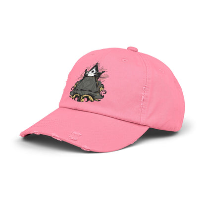 "1820" Distressed Baseball Cap with Gothic Crest Design