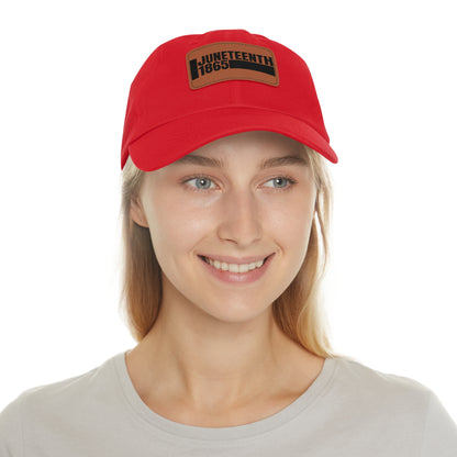 Special Edition Juneteenth Hat with Leather Patch, Summer Accessory, Unisex Cap, Celebration Hat, Gift for Dad, Black History Month